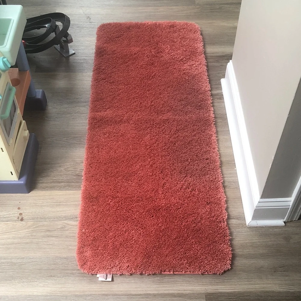 🥧🔥 Sonoma Coral-Red Plush Bath Runner ❣️Ship Alone❣️